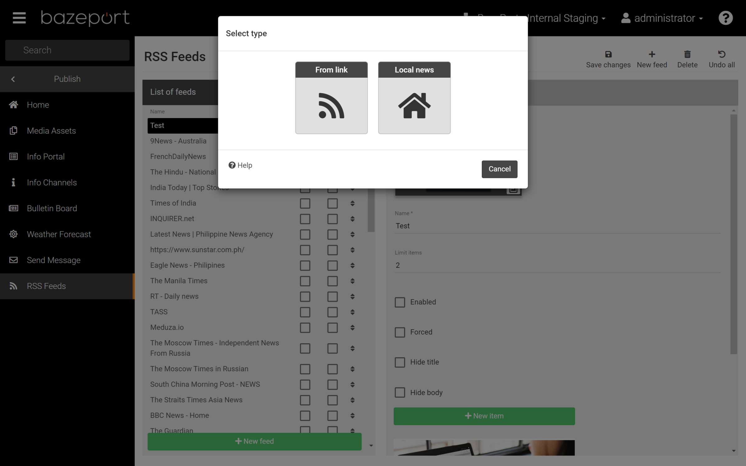 Create your own RSS feed 