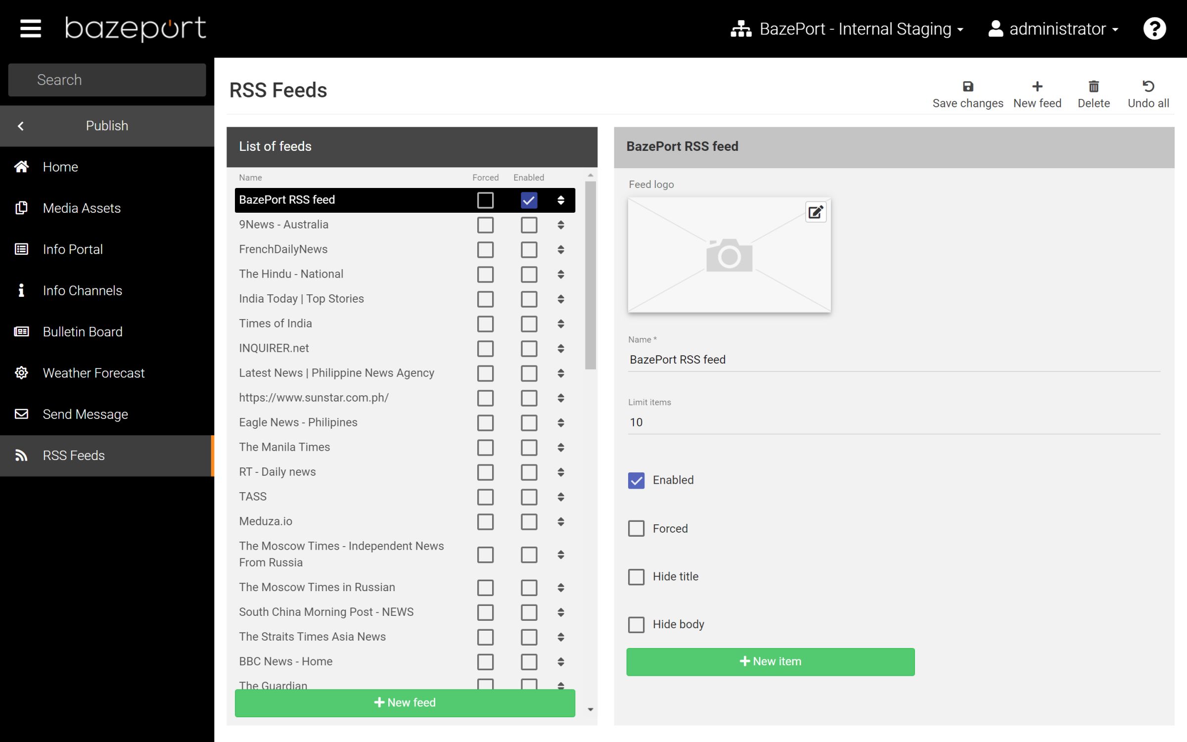 Create your own RSS feed 